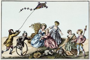 De vlieger in de 18e eeuw door Unknown artist