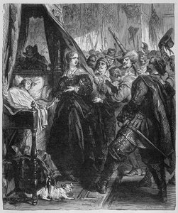 Het volk (de Fronde) ging naar het Koninklijk Paleis en vroeg om de jonge koning Alite (Lodewijk XIV en Anna van Oostenrijk) te zien door Unknown artist