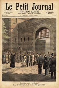 De vrijlating van de Parijse gevangenis op 27 juli 1891. Gravure van Henri Meyer in 