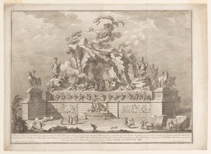 De voorstelling van de Etna met de smidse van Vulcanus door Unknown artist