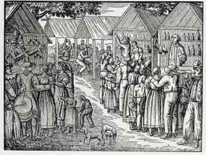 De twee charlatans - van een houtsnede door Unknown artist