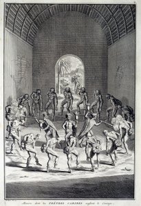 Traditionele dans: Riten in de karibische moeddans, West-Indië (Centraal-Amerika). Gravure uit de 18e eeuw. Chartres, Museum voor Schone Kunsten door Unknown artist