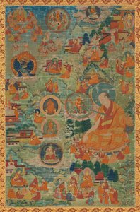 Tsong-kha-pa en scènes uit zijn leven door Unknown artist