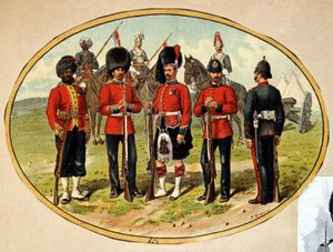 Typen van het Britse leger, ca. 1890