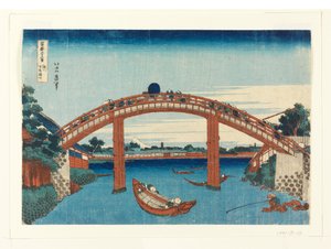 Onder Mannenbrug bij Fukagawa, uit Zesendertig gezichten op Fuji