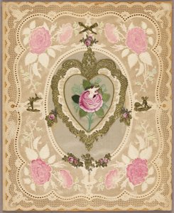 Valentijn zonder titel (Roze bloemen en Putti)