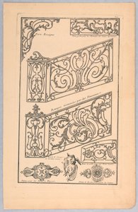 Verschillende Ontwerpen voor Decoratief Metaalwerk door Unknown artist