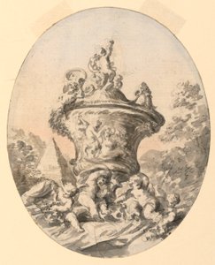 Vaas in Landschap door Unknown artist