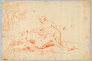 Venus naast de slapende Adonis