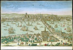 Zicht op Londen aan het begin van de 18e eeuw
