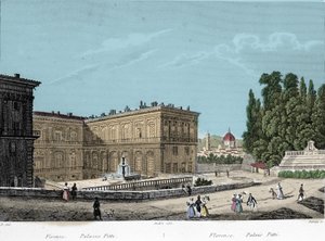 Uitzicht op het Pitti-paleis in Florence. 19e eeuw door Unknown artist