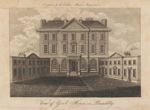 Uitzicht op York House in Piccadilly door Unknown artist