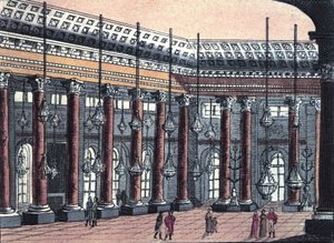 Zicht op een ceremoniële zaal van Slot Schönbrunn, voormalige residentie van de Oostenrijkse keizerlijke familie, gravure uit 1820