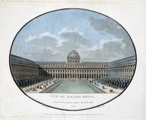 Uitzicht op het Koninklijk Paleis (binnenplaats) - gravure