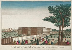 Zicht op het Koninklijk Paleis van Hampton Court door Unknown artist