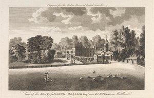 Uitzicht op het Landgoed van Joseph Mellish, Esquire nabij Enfield in Middlesex, Buitenwijk - Noord door Unknown artist