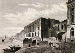 Uitzicht op het St. Petersburg Theater in 1828 door Unknown artist