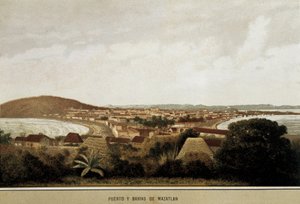 Uitzicht op de stad Mazatlan aan de kust van de Stille Oceaan, Mexico door Unknown artist