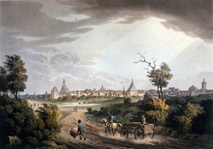 Zicht op de omgeving van de stad Leipzig in Duitsland rond 1820. door Unknown artist