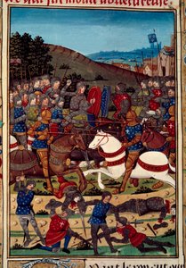 Oorlog van de Liga van het Algemeen Belang: de slag bij Montlhery op 16/07/1465 tussen Lodewijk XI en Karel, graaf van Charolais door Unknown artist