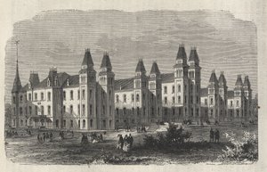 Ward Island Emigrantenziekenhuis - New York State - De Emigratie Commissie Instelling - Gravure in 