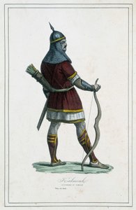 Krijger Kalmouk (Mongools volk van Zuid-Siberië) - in 