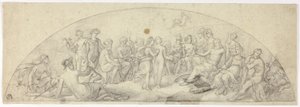 Huwelijk van Cupido en Psyche op de Olympus