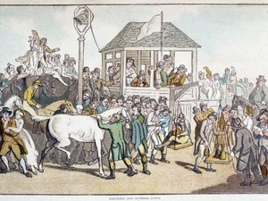 Wegen en wassen voor een paardenrace (eind 19e eeuw)