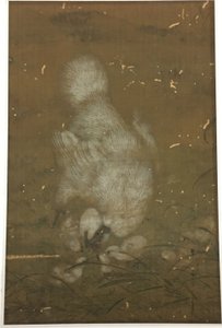 Wit hoen en kuikens door Unknown artist