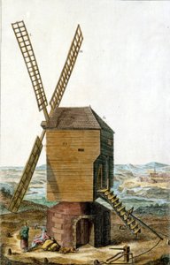 Windmolen. 18e-eeuwse gravure