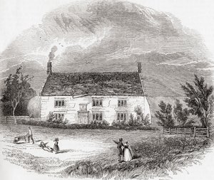 Woolsthorpe Manor, Woolsthorpe-by-Colsterworth, Lincolnshire, Engeland, uit Old England: A Pictorial Museum, pub. 1847