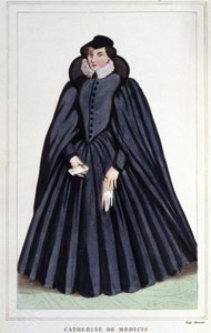 Portret van Catherine de Medici (Caterina de Medici) (1519-1589). door Unknown artist