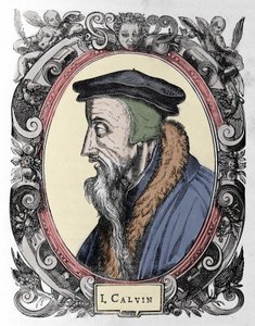 Portret van Jean Calvin (1509-1564), Franse religieuze hervormer en schrijver. door Unknown artist