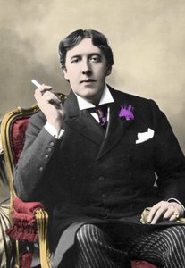 Portret van schrijver Oscar Wilde. Foto uit de 19e eeuw