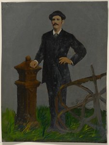 [Portret van staande man met hoed].