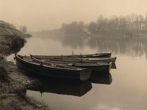 Boten op de Arno, Florence door Unknown photographer
