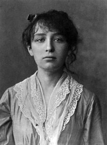 Franse beeldhouwer Camille Claudel (1864-1943) hier in 1884