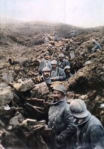 Franse soldaten in een loopgraaf