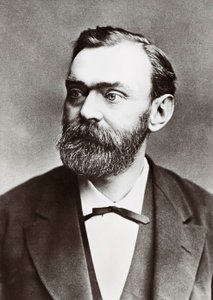 Portret van Alfred Berhard Nobel (1833-1896), Zweedse chemicus. Foto