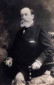 Portret van Camille Saint Saens (zw/w foto) door Unknown photographer