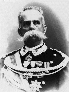 Portret van Humbert I, koning van Italië van 1878 tot 1900, vermoord door de anarchist Bresci.