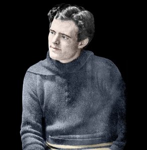 Portret van Jack London (1876-1916), Amerikaanse romanschrijver.