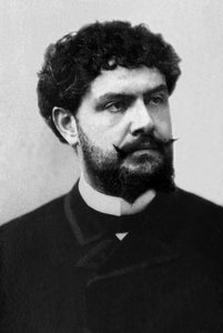 Portret van Jean Richepin, Franse dichter, schrijver en romanschrijver. door Unknown photographer