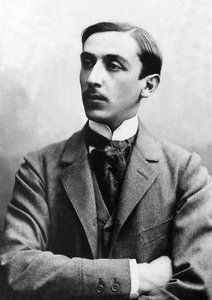 Portret van Maurice Barrès (1862-1923), Franse essayist, romanschrijver en politicus. door Unknown photographer