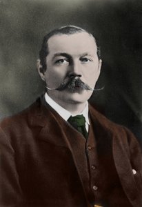 Portret van Sir Arthur Conan Doyle (1859-1930), Engelse schrijver, bedenker van het personage 