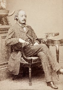Portret van Stephen Heller, ca. 1860s (zwart-wit foto) door Unknown photographer