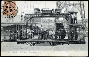 Ansichtkaart uit het begin van de 20e eeuw. Normandië, Rouen: De pontjesbrug. door Unknown photographer