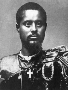 Ras Makonnen (Mekonnen Welde Mikael) (Abba Qagnew) (1852-1906), Ras van Abessinië (Ethiopië), opperbevelhebber van het Ethiopische leger, onderkoning van Harar in 1887.