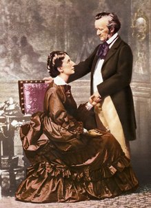 Richard en Cosima Wagner (foto) door Unknown photographer