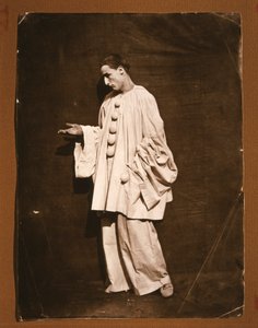 De mimespeler Jean-Charles Deburau als Pierrot (foto)